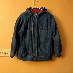 Vintage Mystic Blues Flannel Lined Denim Jacket Size 16